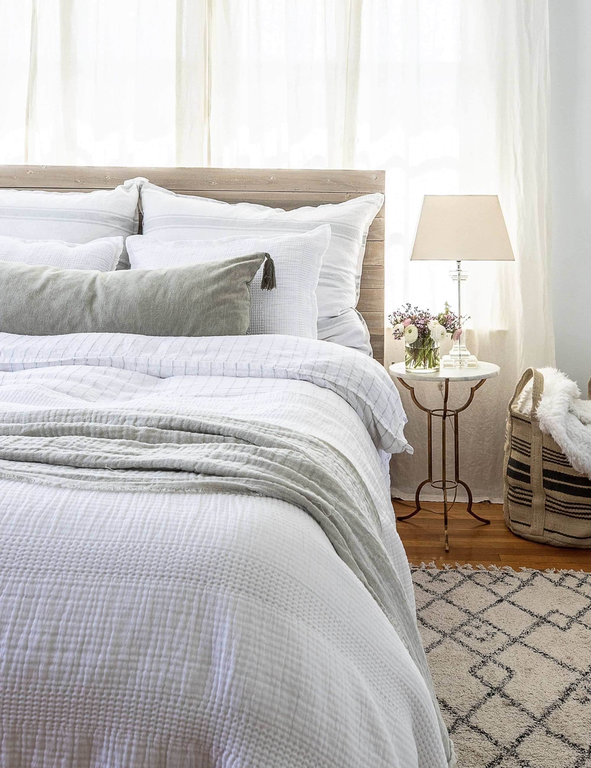 Bianca Velvet Pillow by Pom Pom at Home - Sage / Lumbar