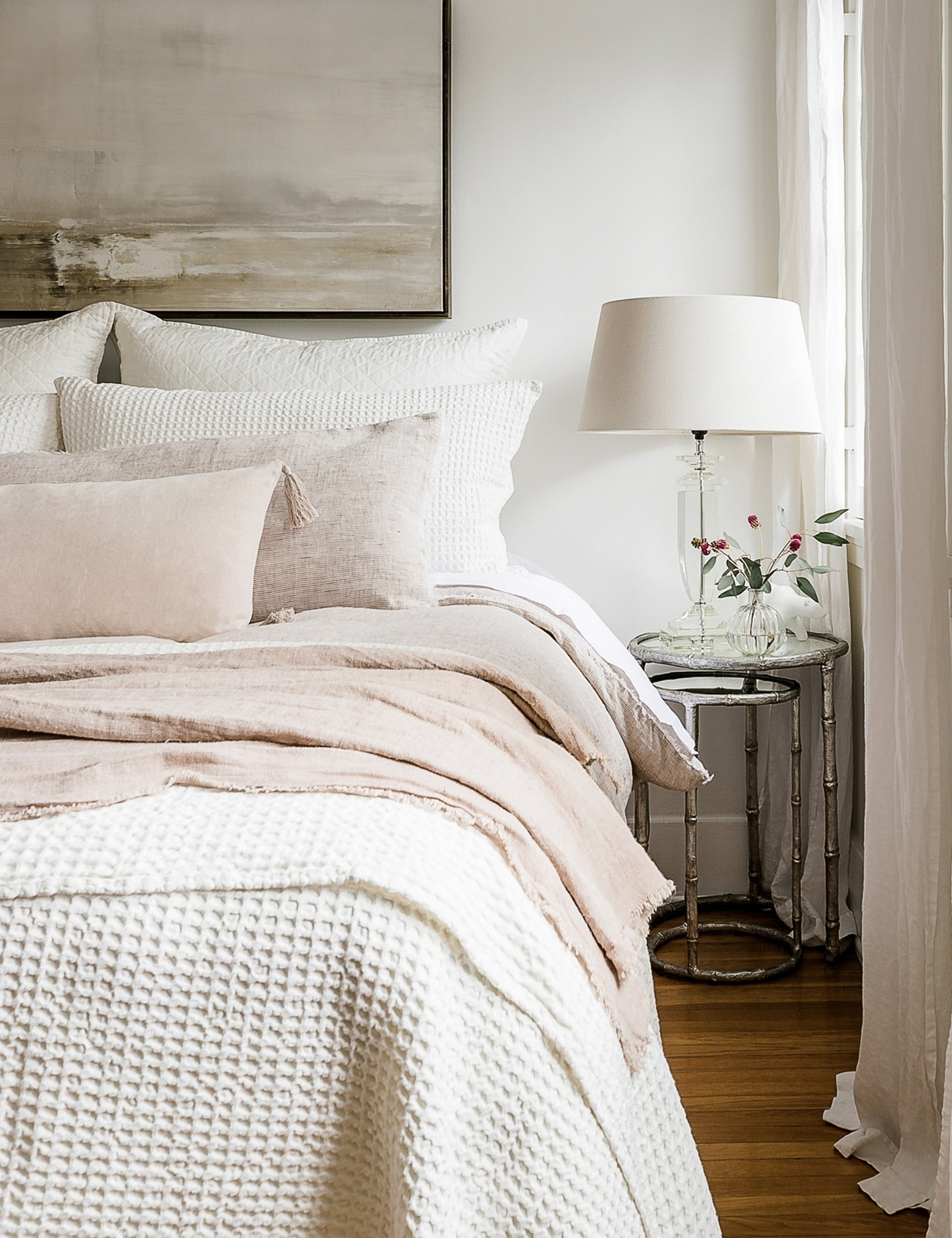 Bianca Velvet Pillow by Pom Pom at Home - Blush / Lumbar