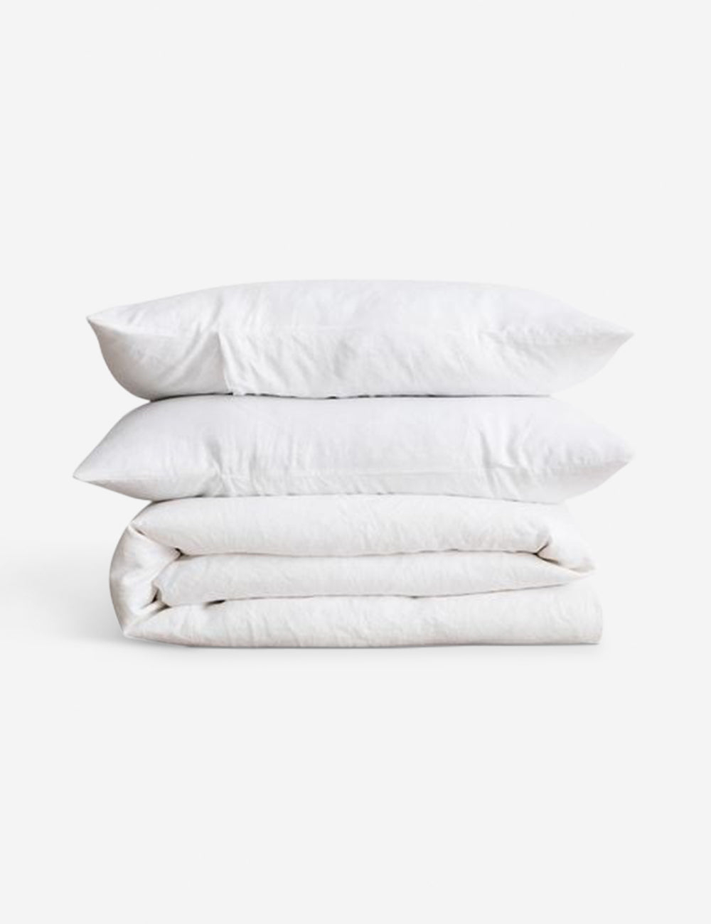 European Flax Linen Duvet Set by Cultiver - White / Queen