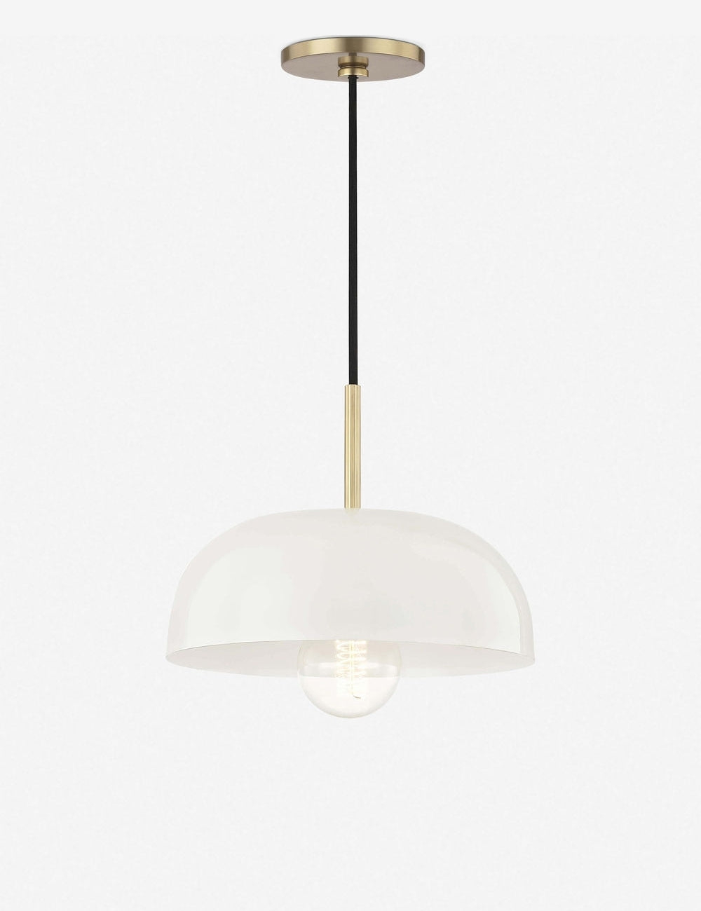 Dea Pendant Light - Aged Brass and Cream / Large