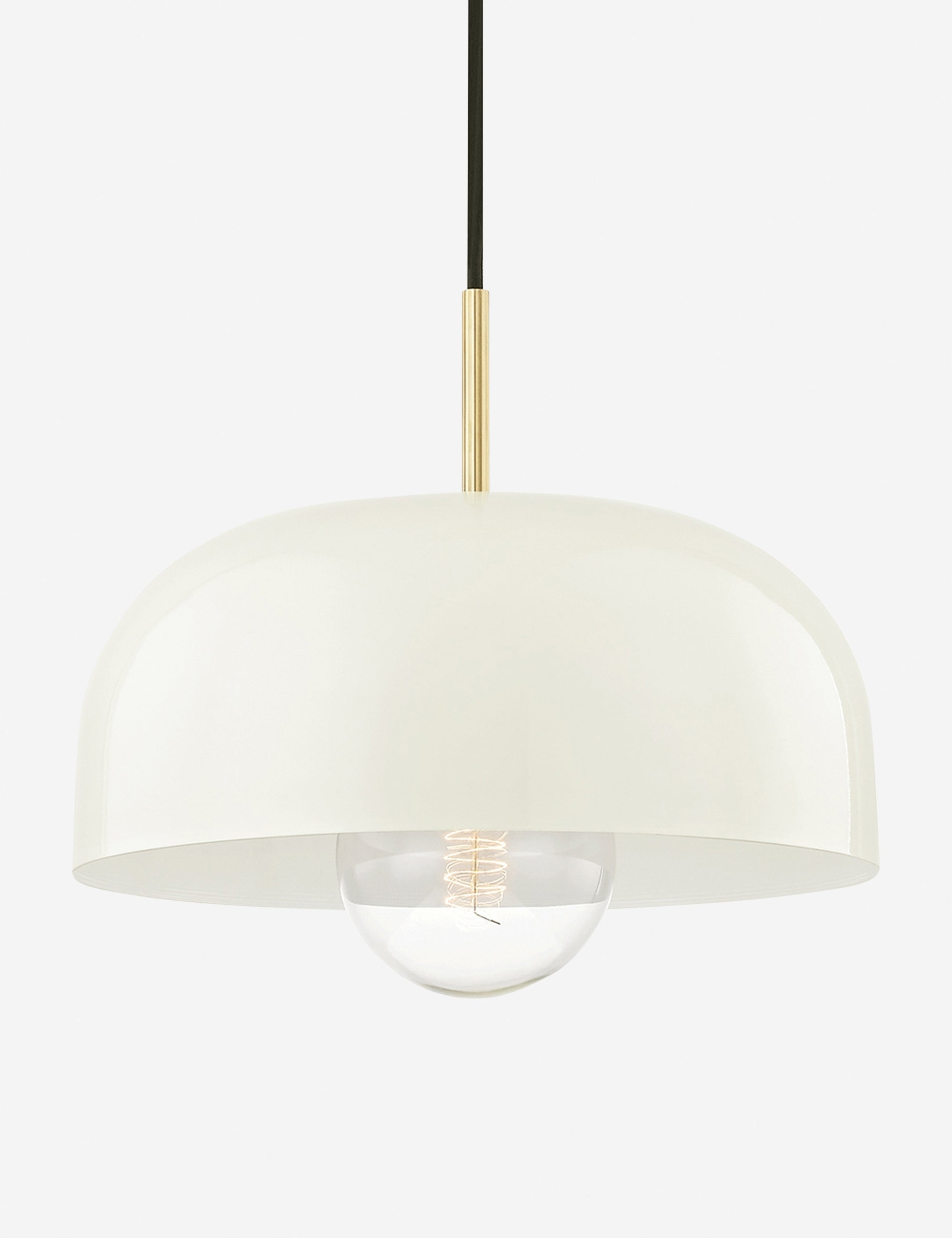 Dea Pendant Light - Aged Brass and Cream / Large