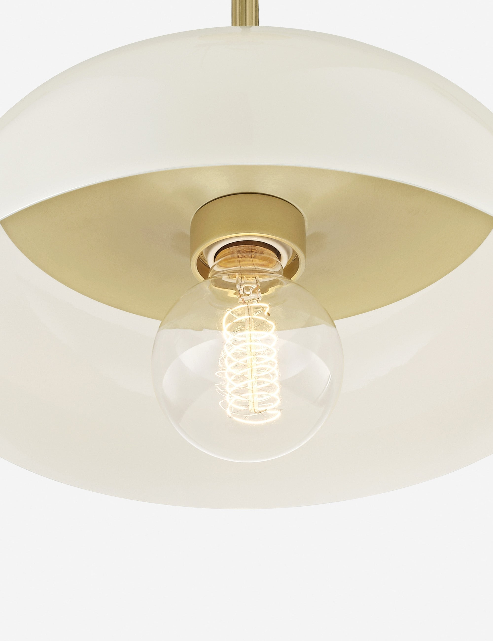 Dea Pendant Light - Aged Brass and Cream / Large