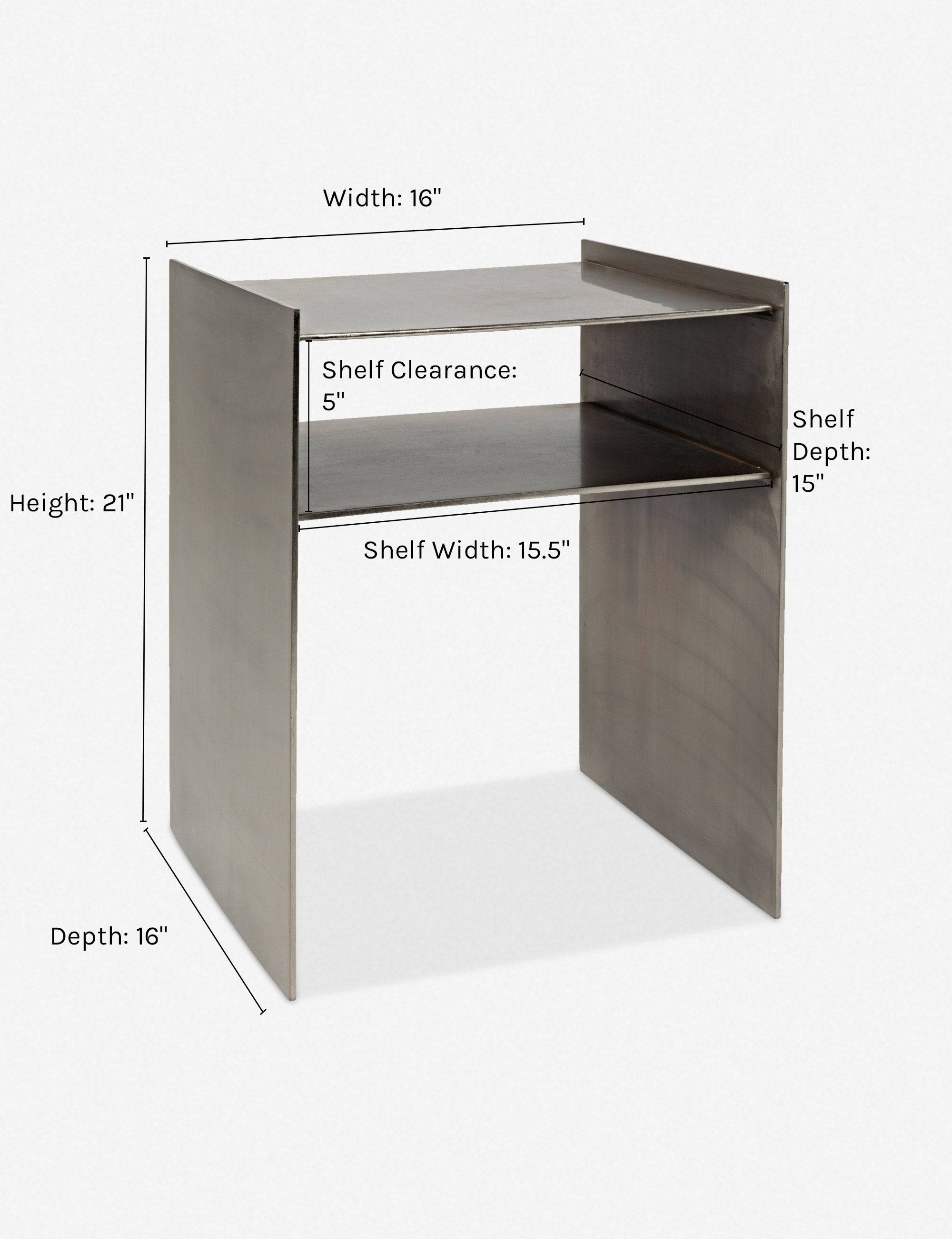 Denice Nightstand - Antique Silver