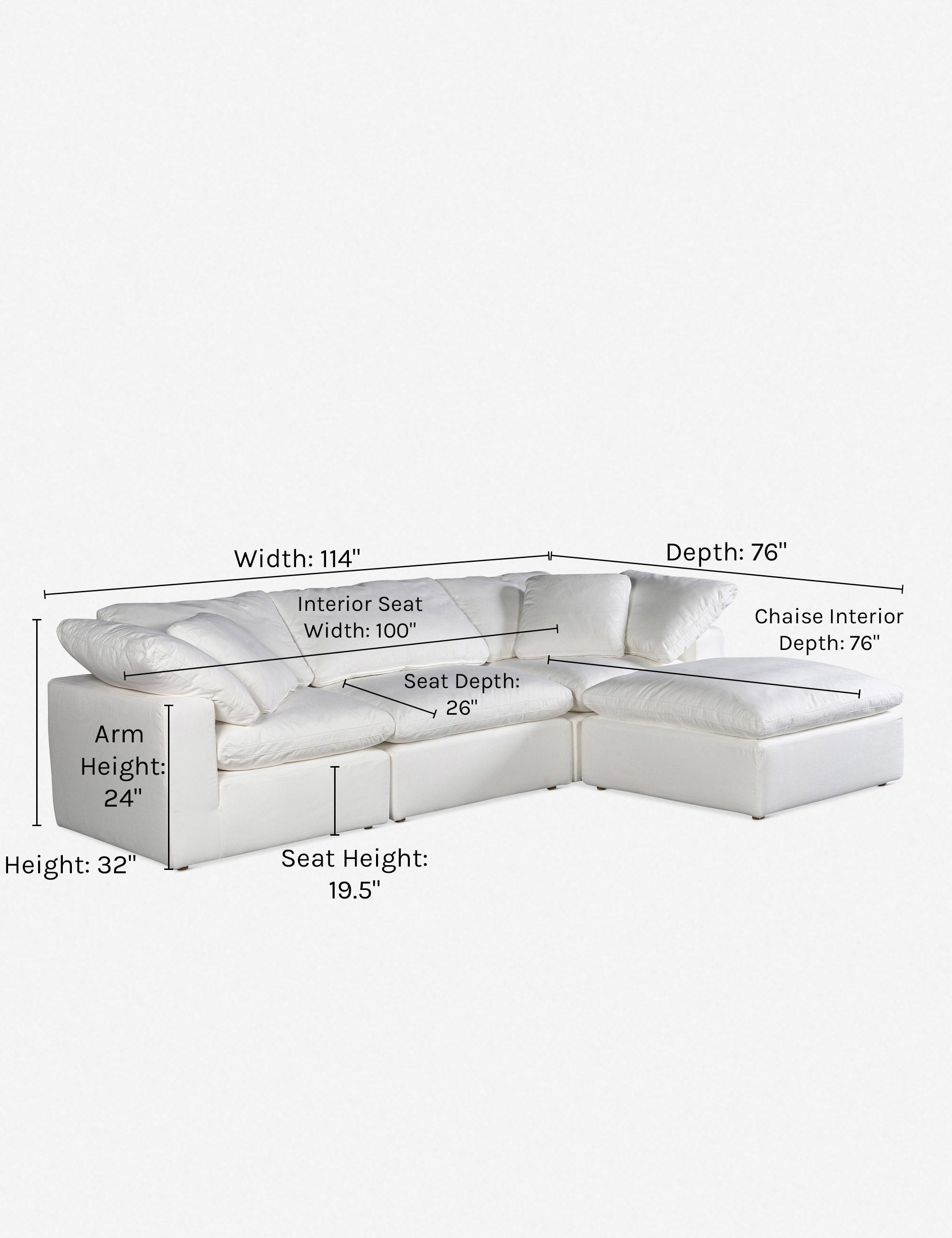 Jacques Large Sectional Sofa - Cream