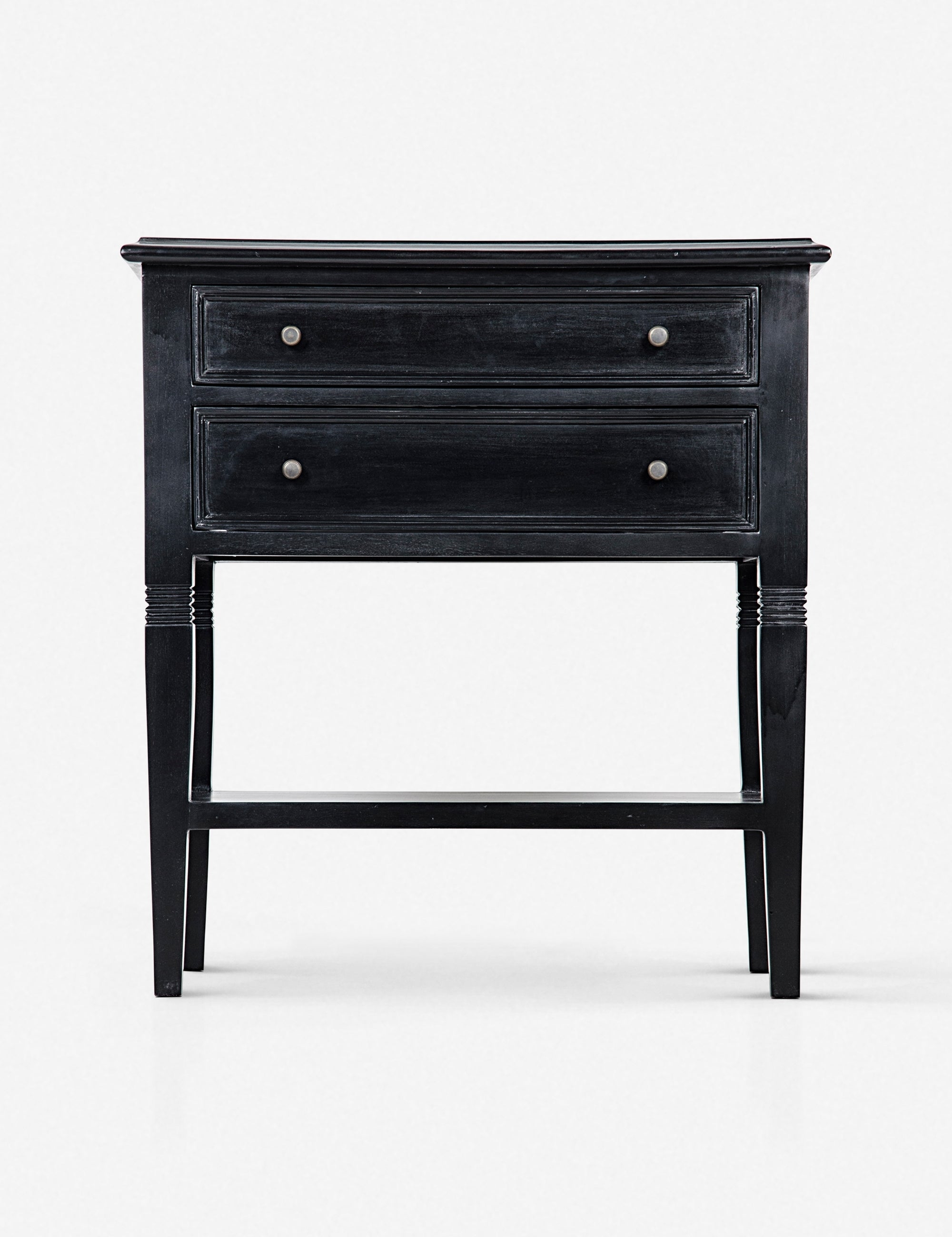 Luna 2 Drawer Nightstand - Hand Rubbed Black