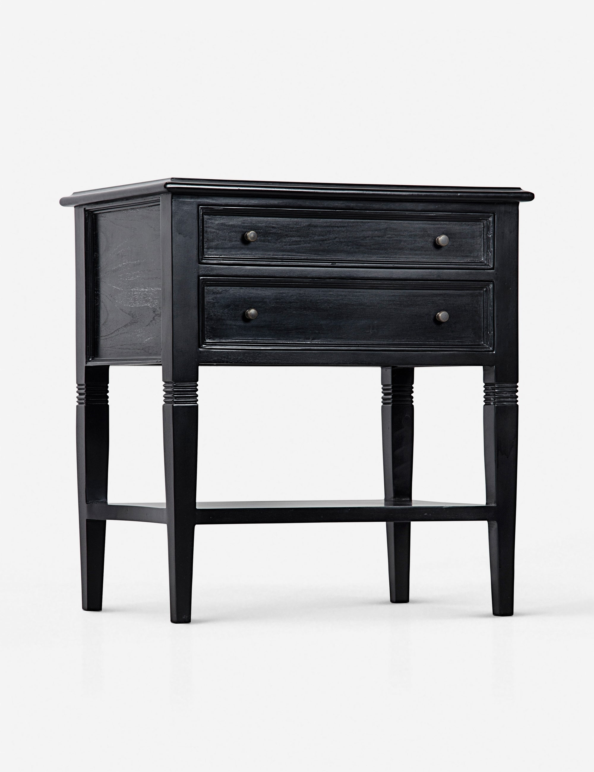 Luna 2 Drawer Nightstand - Hand Rubbed Black