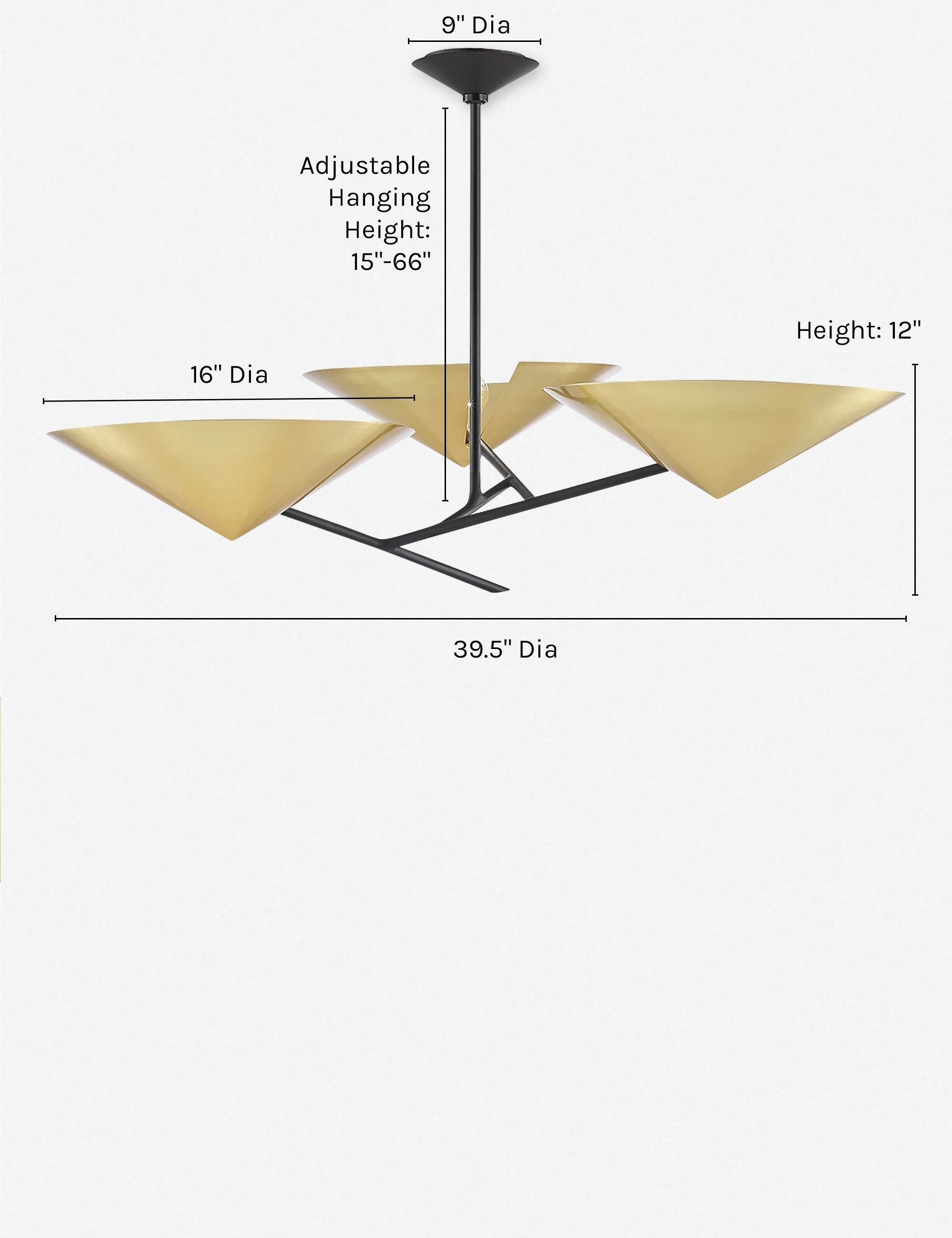 Nari Chandelier - Aged Brass / 3 Light