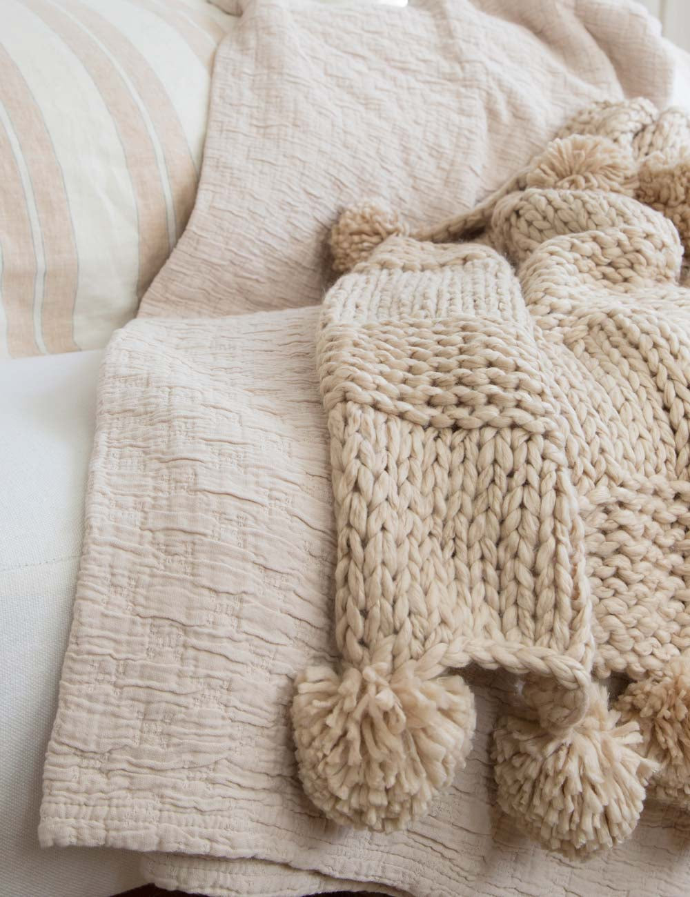 Oulu Throw by Pom Pom At Home - Natural