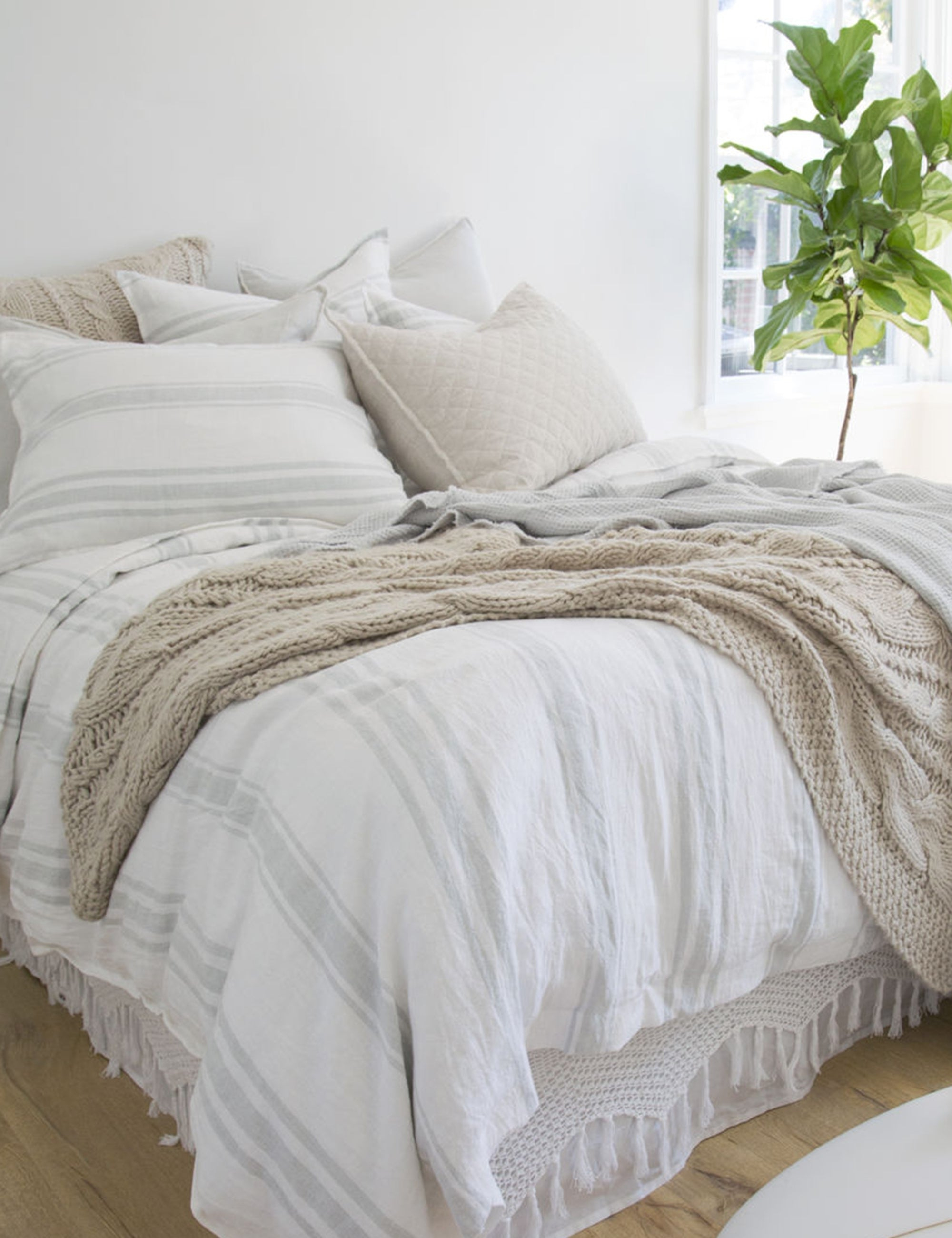 Jackson Sham by Pom Pom at Home - White and Ocean / Standard