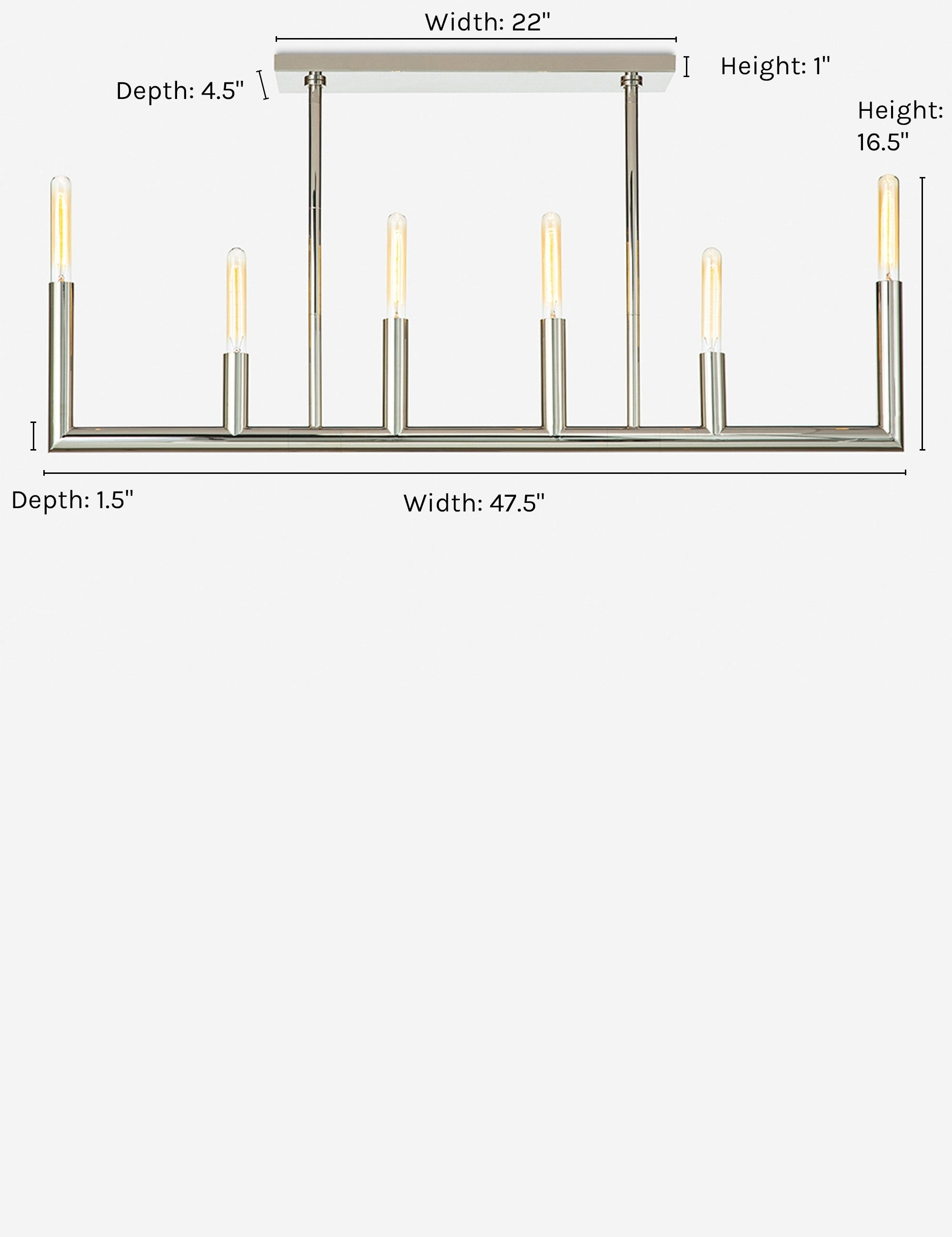 Wolfe Linear Chandelier by Regina Andrew by Regina Andrew - Polished Nickel