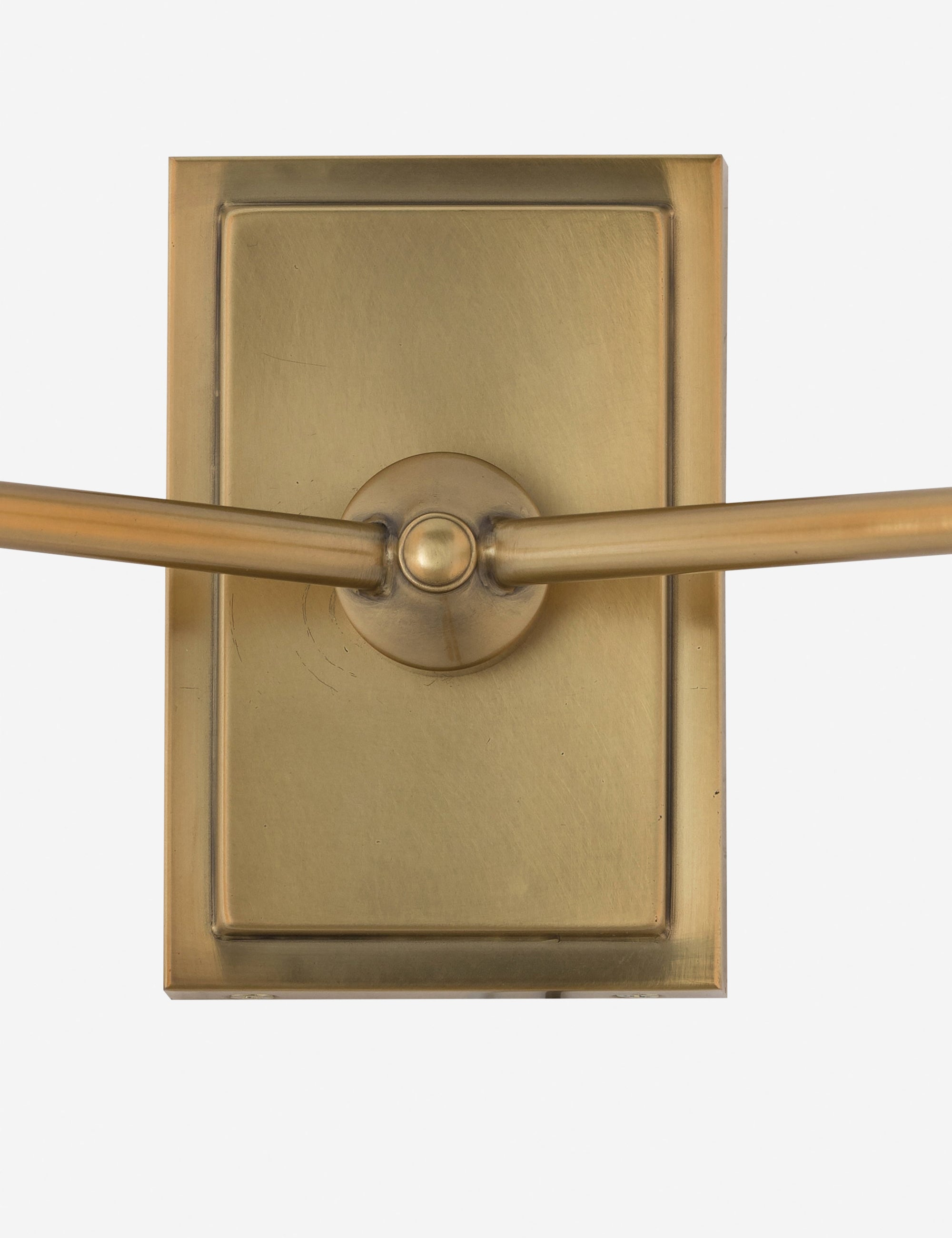 Inwood Antique Brass 15" Wall Sconce with Off-White Linen Shades