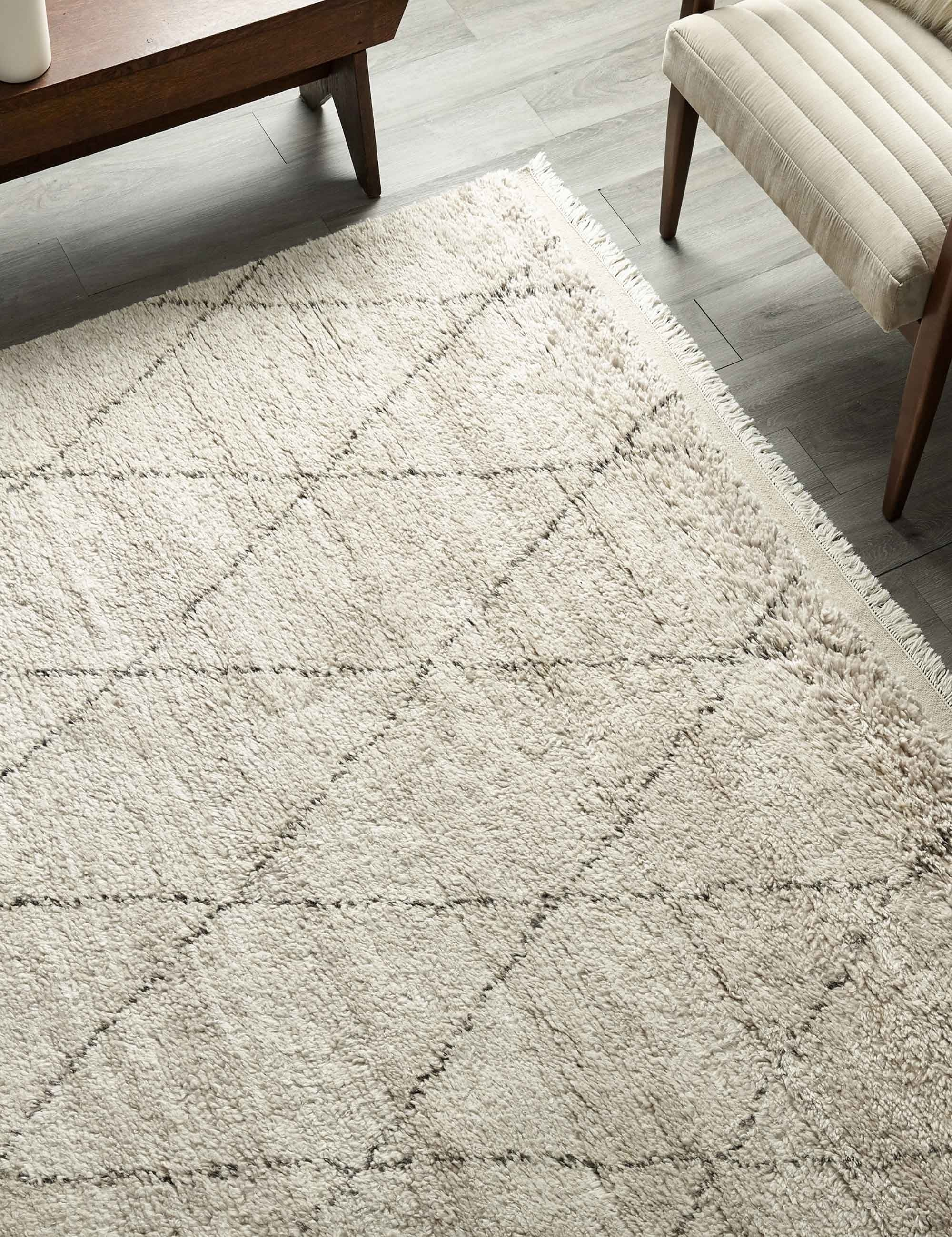Ferra Hand-Knotted Wool-Blend Moroccan Style Shag Rug - 8' x 10'