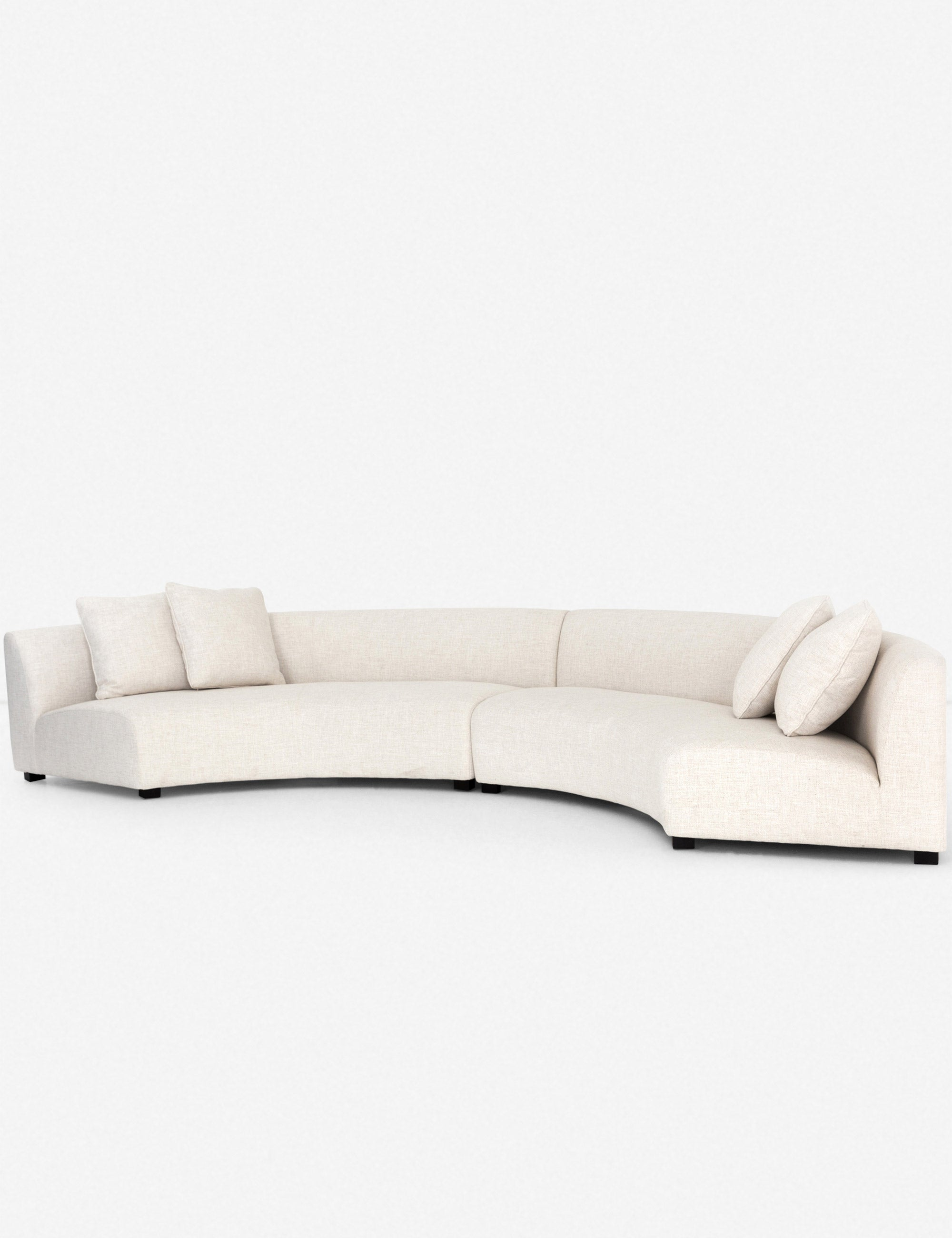 Saban 2-Piece Curved Sectional Sofa - Ivory Linen