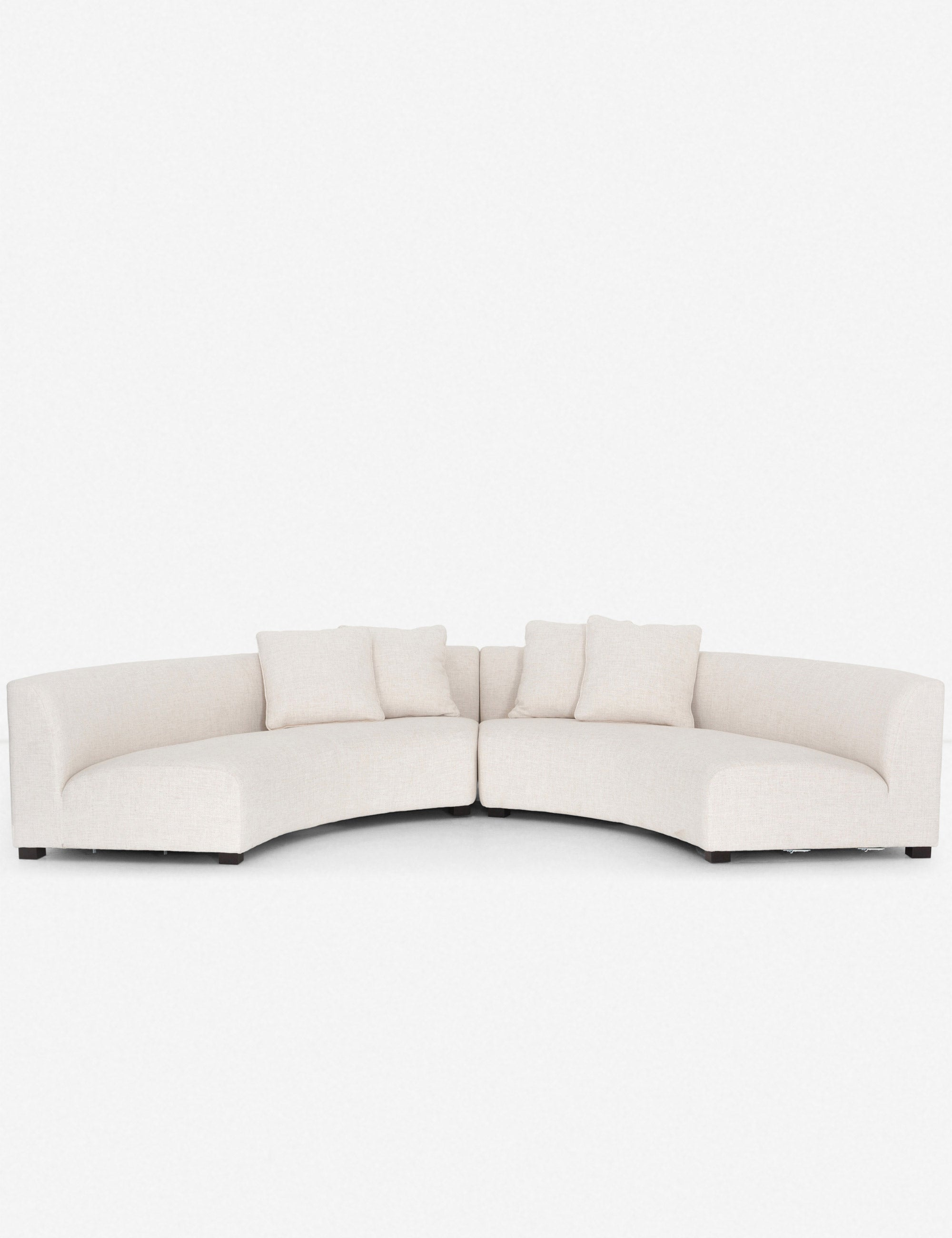Saban 2-Piece Curved Sectional Sofa - Ivory Linen