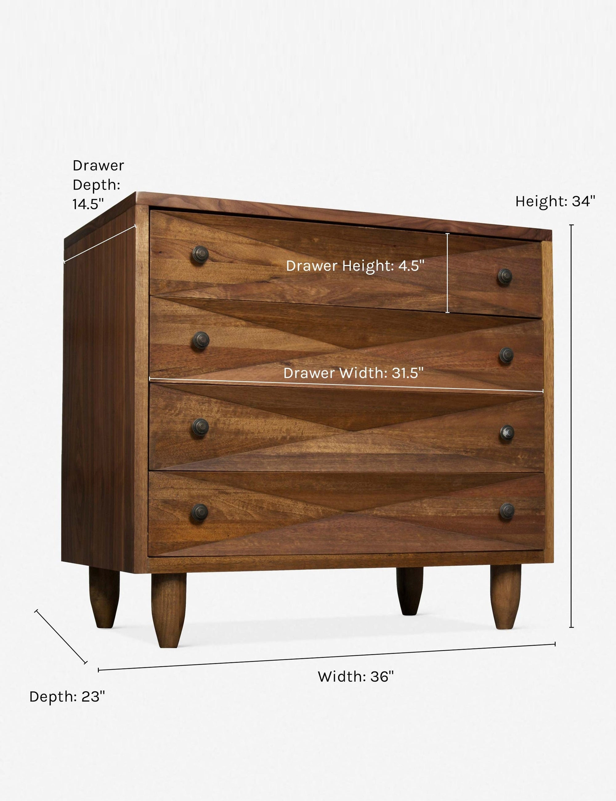 Sen 4-Drawer Dresser - Dark Walnut