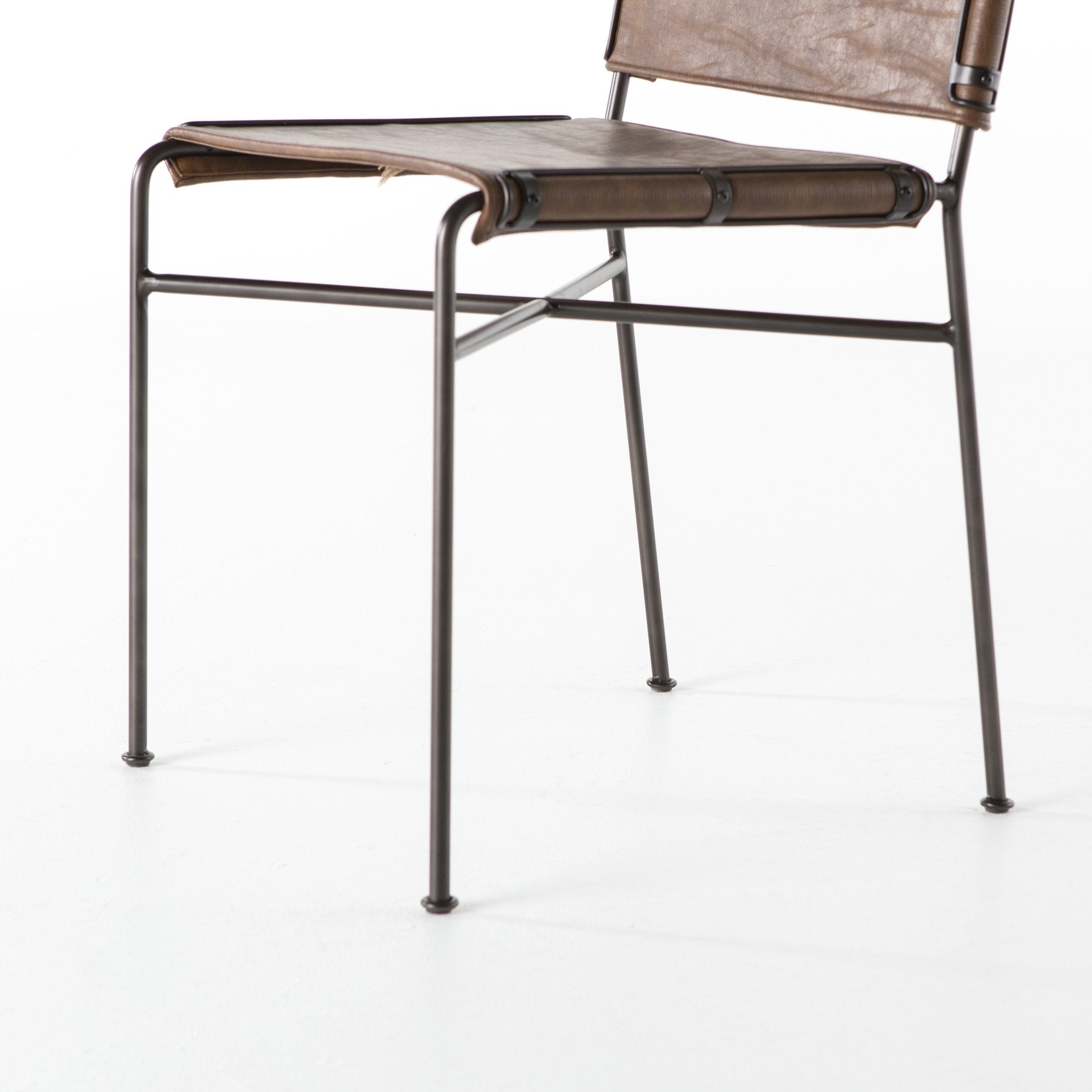 Trysta Dining Chair - Brown Leather