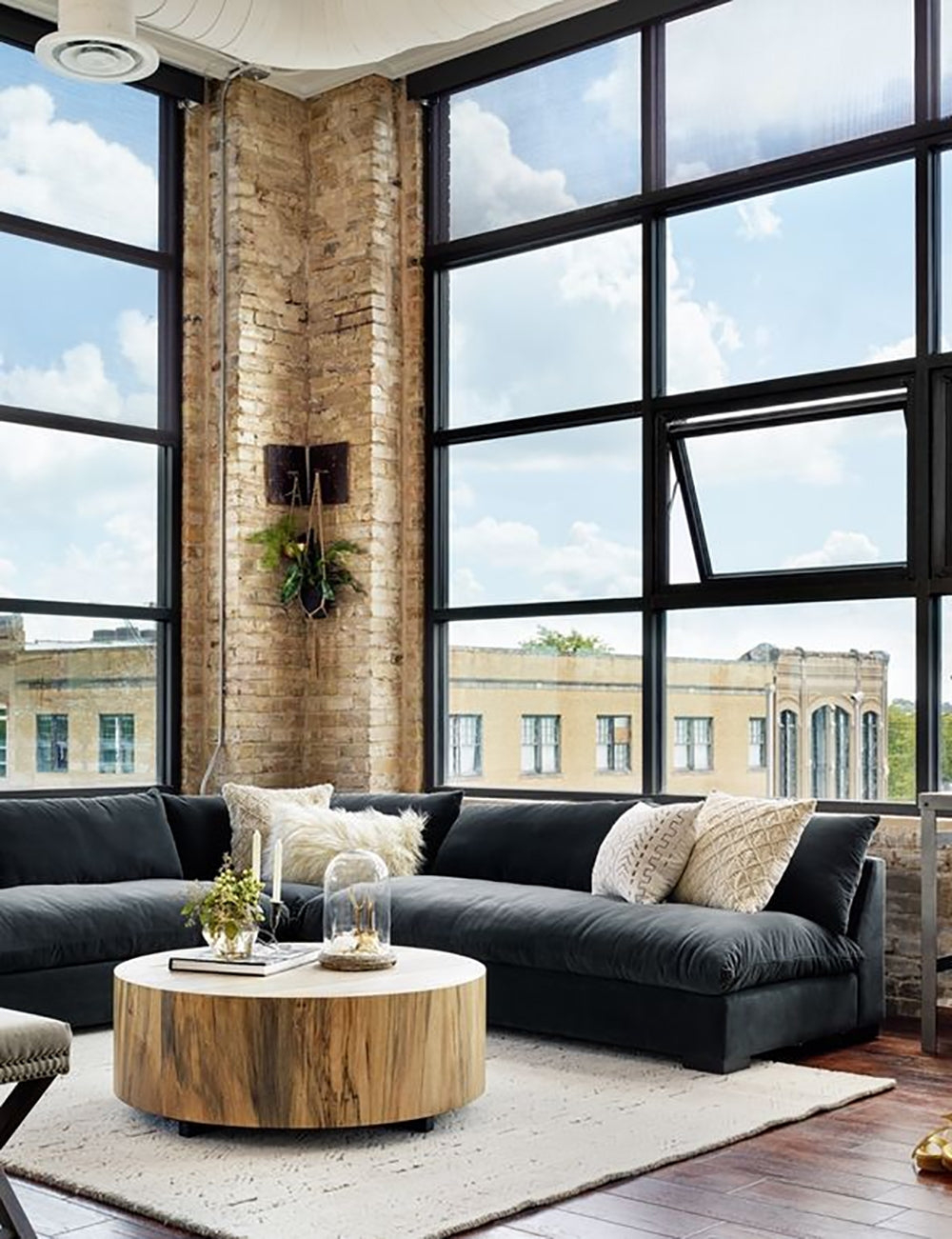 Decima Sectional Sofa - Charcoal Gray