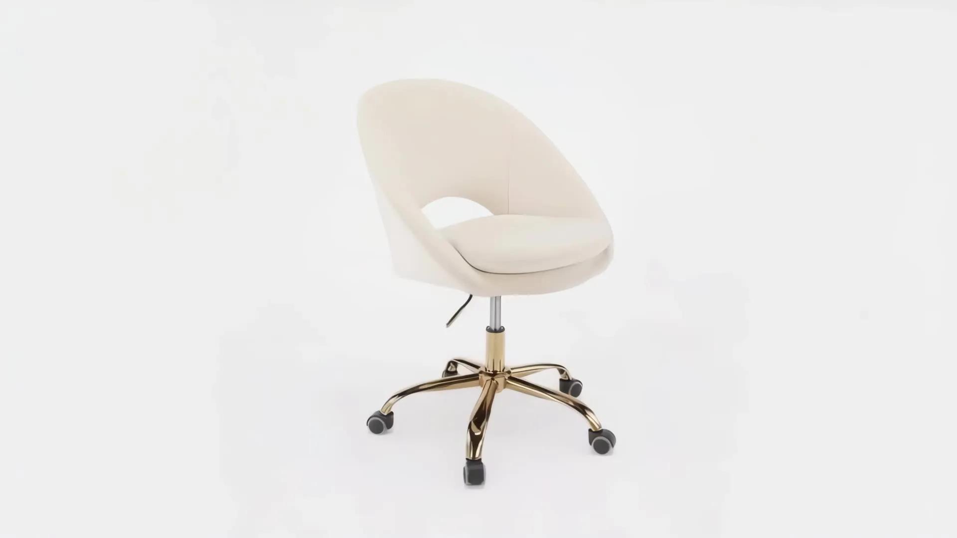 Kelly Clarkson Home Louise Velvet Modern Task Chair with Ergonomic Design