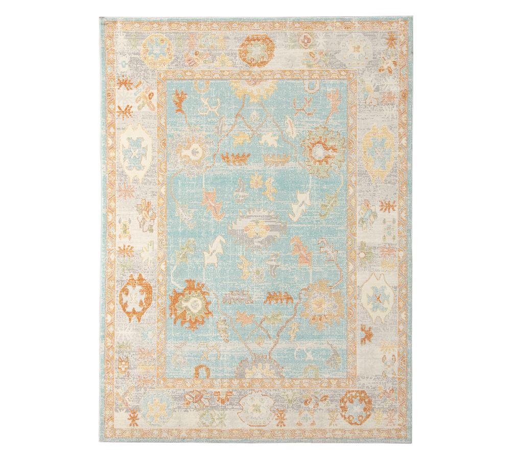 Aqua Boho Chic 8' x 10' Reversible Synthetic Area Rug