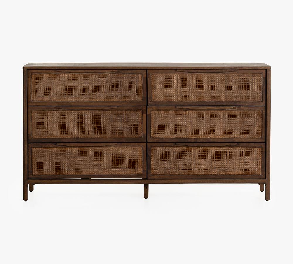 Prescott Sydney 58" Coastal Brown Wash Double Dresser with Mirror