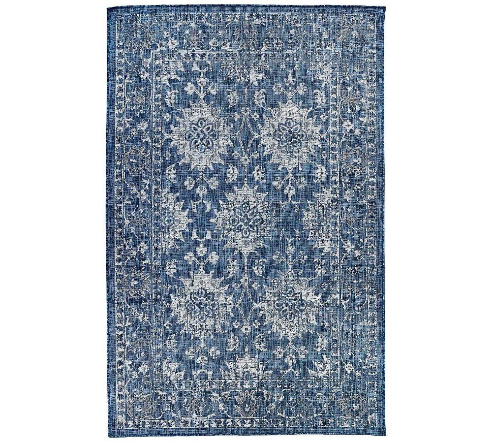 Liora Manne Carmel Vintage Floral Indoor/Outdoor Rug Navy 3'3" x 4'11"