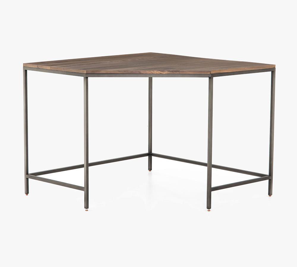 Auburn Poplar Contemporary 41" Home Office Desk with Leather Pulls