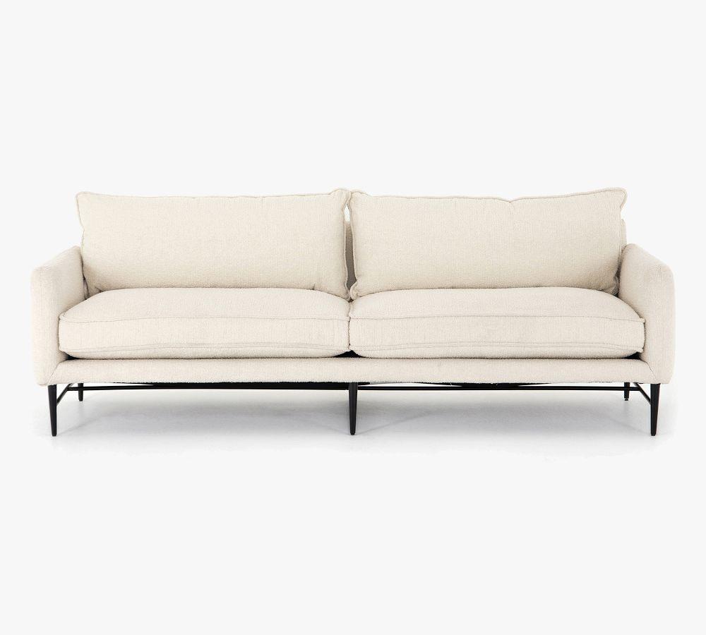 Delaney 93'' Altro Snow White Fabric Sofa with Removable Cushions