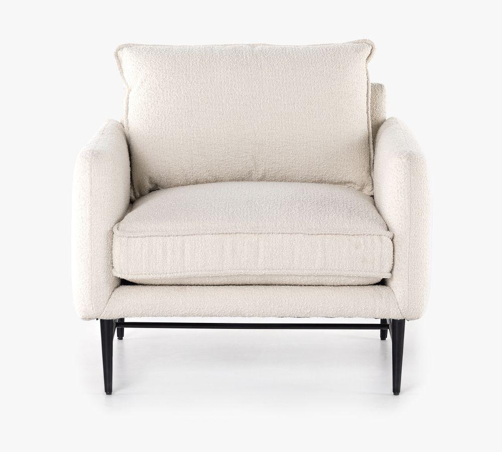 Easton Cream Velvet Contemporary Stationary Chair