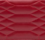 Elegant Red Leather Quilted Jewelry Portfolio with Tassel
