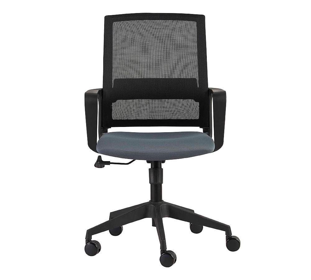 Livia 38'' Gray Mesh Swivel Task Chair with Lumbar Support