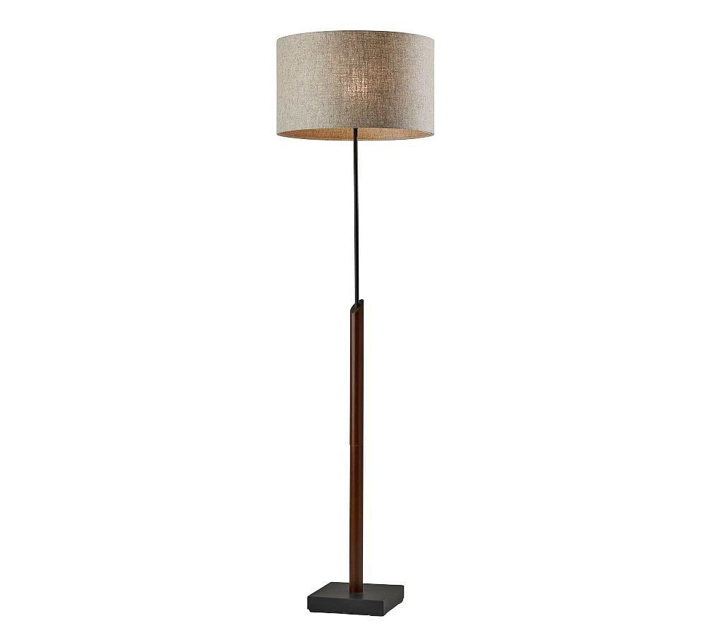 Ethan 63'' Black and Walnut Mid-Century Modern Floor Lamp