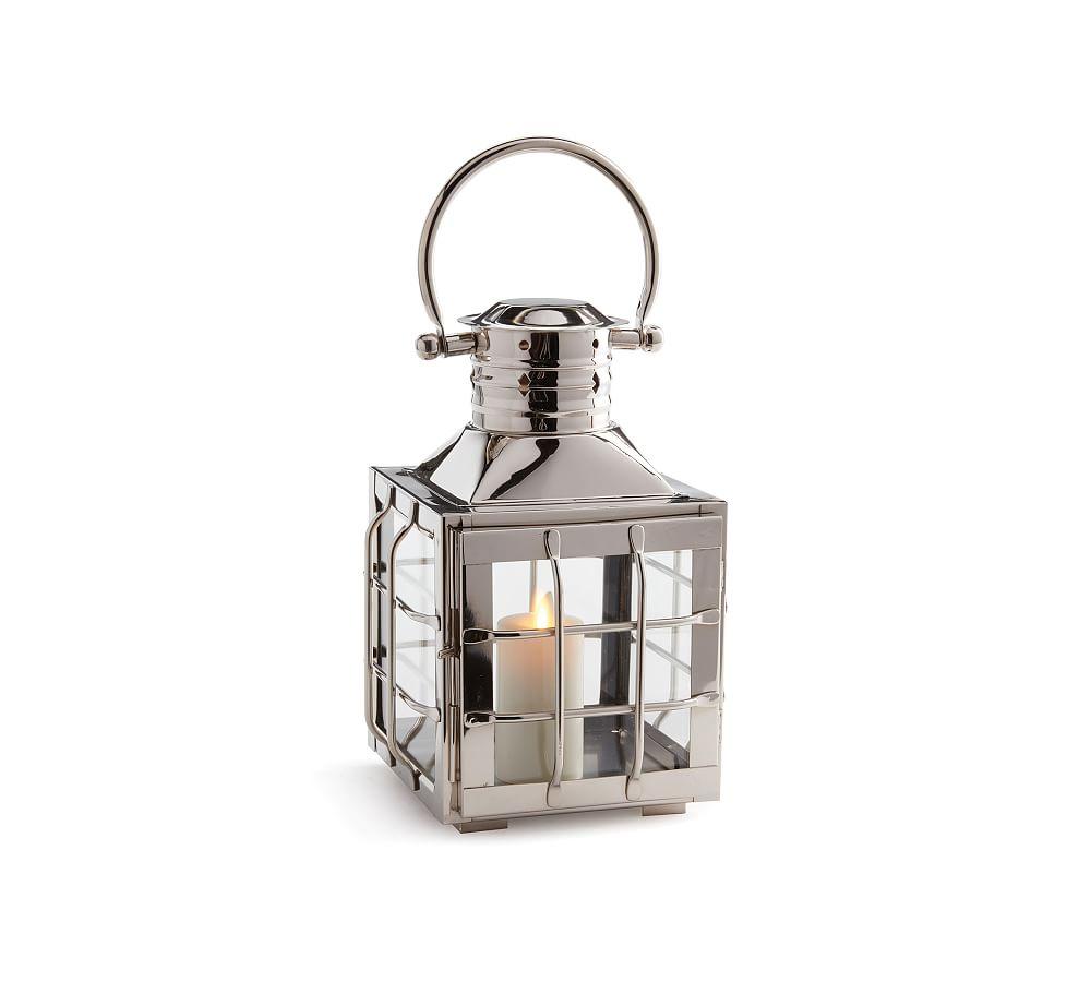 Nantucket Maritime Silver 11" Tabletop & Hanging Candle Lantern