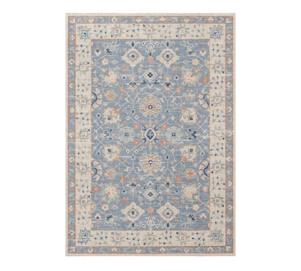 Elysian Medallion 9'9" x 12'6" Blue Wool Blend Area Rug