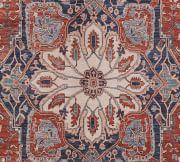 Elegant Red and Navy Ornate Synthetic Area Rug 7'6" x 9'6"