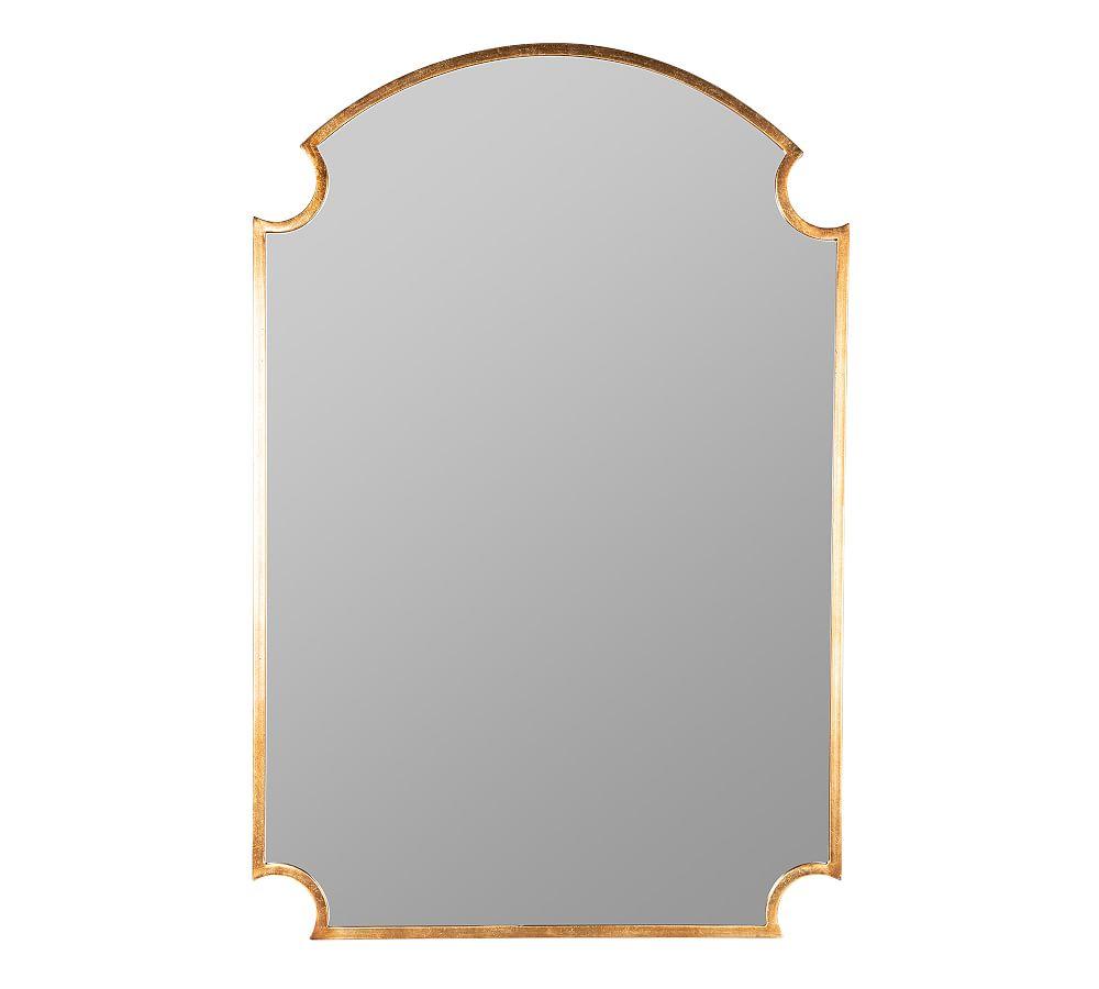 Luxurious Gold Leaf Rectangular Wood Wall Mirror
