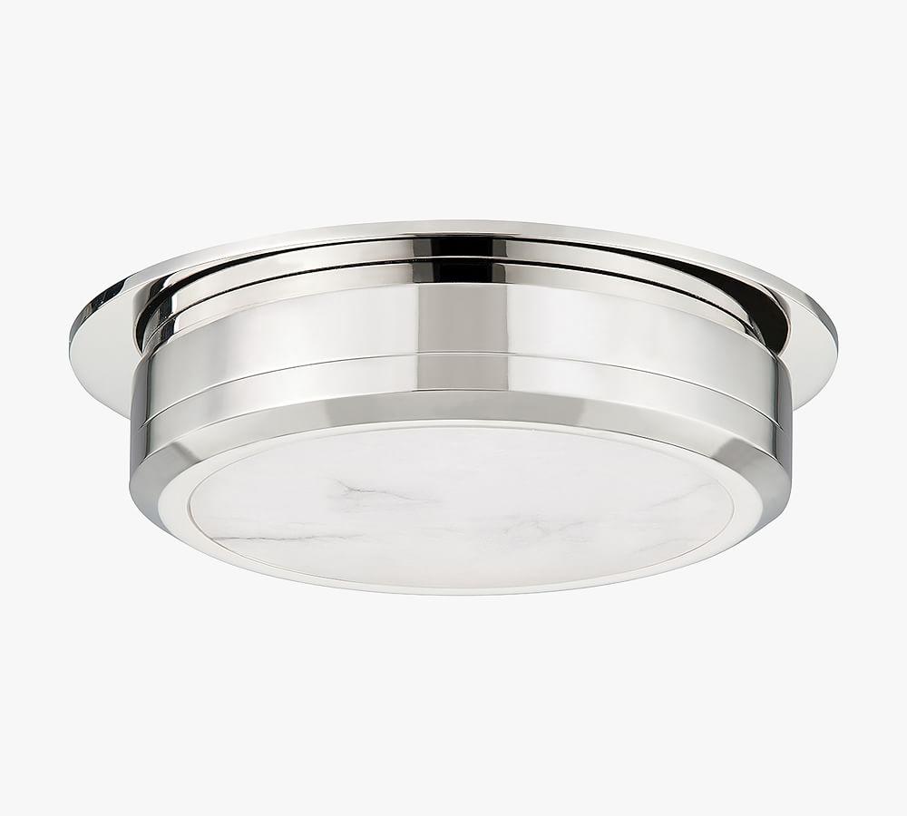 Rishi Medium Polished Nickel Spanish Alabaster Flush Mount Light