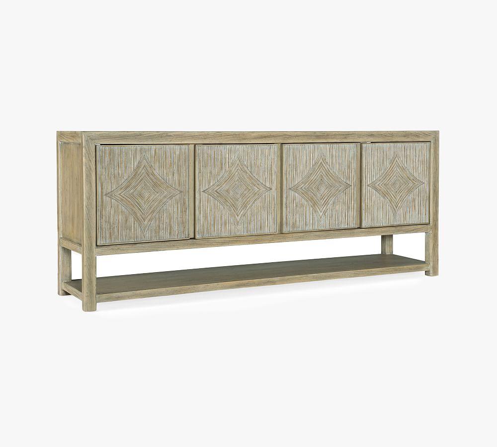 Anders Coastal Cool Wood Media Console with Reeded Facade