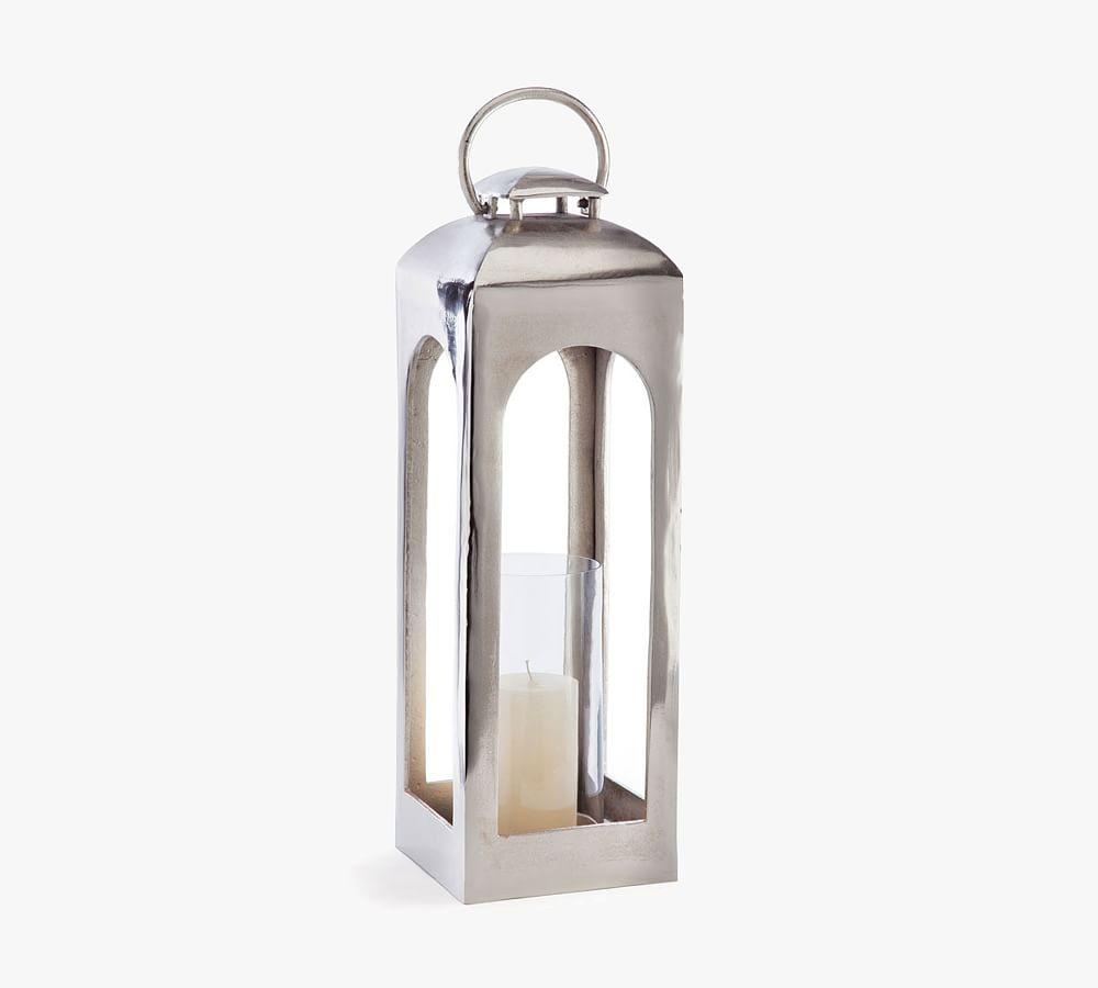 Winter Whisper Ceramic Tabletop & Hanging Hurricane Lantern, 28" Height