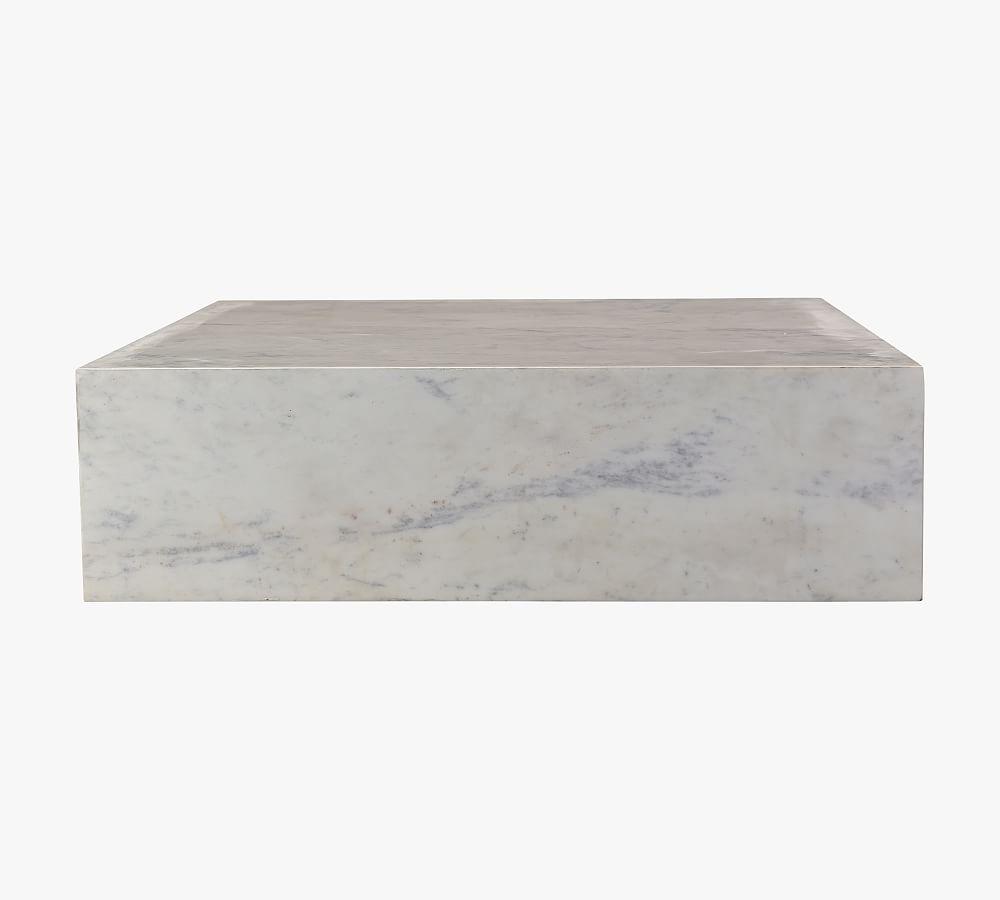 Villa 40" White Marble Square Coffee Table