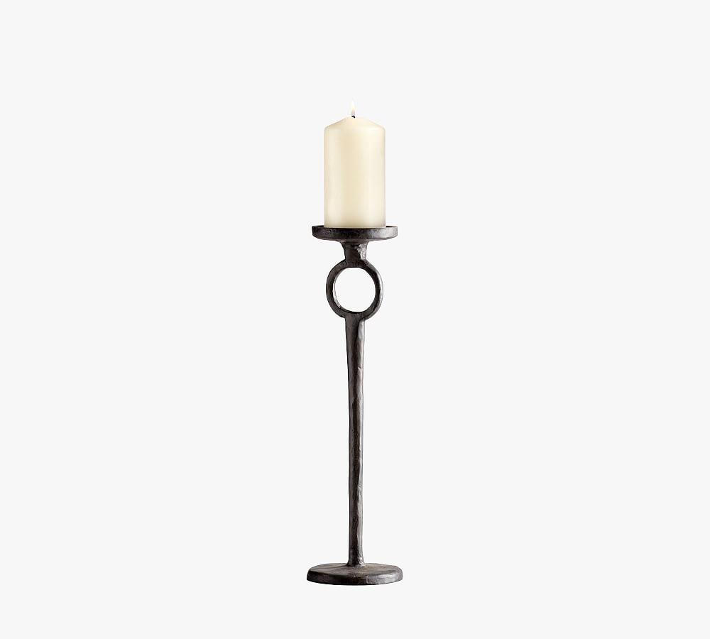 Duke 17" Contemporary Black Iron Candelabra