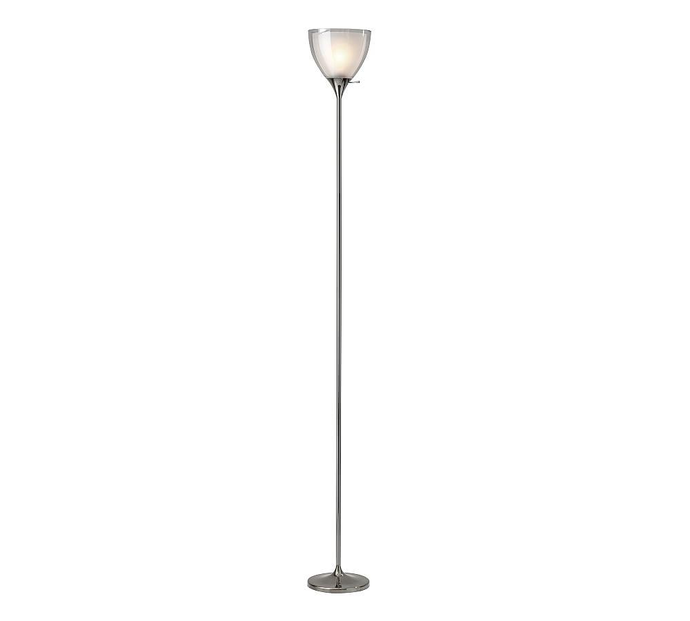 Presley 72'' Polished Nickel Torchiere Floor Lamp with 3-Way Switch