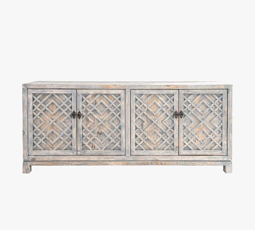 Emila 85'' Distressed Blue Reclaimed Wood Buffet