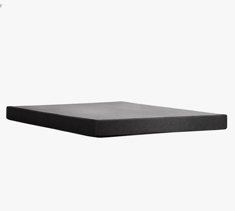 Queen Low Profile Gray Upholstered Mattress Foundation