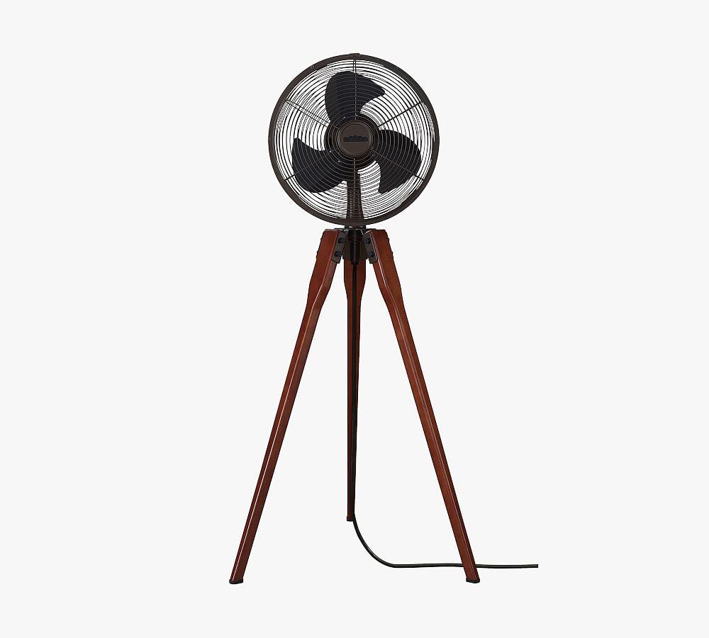 Arden Oscillating Floor Fan in Oiled Bronze with Walnut Wood