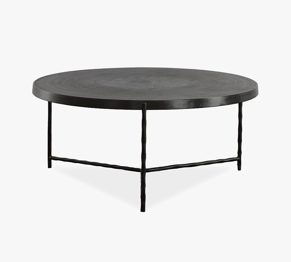 Logan 36" Black Metal Round Coffee Table