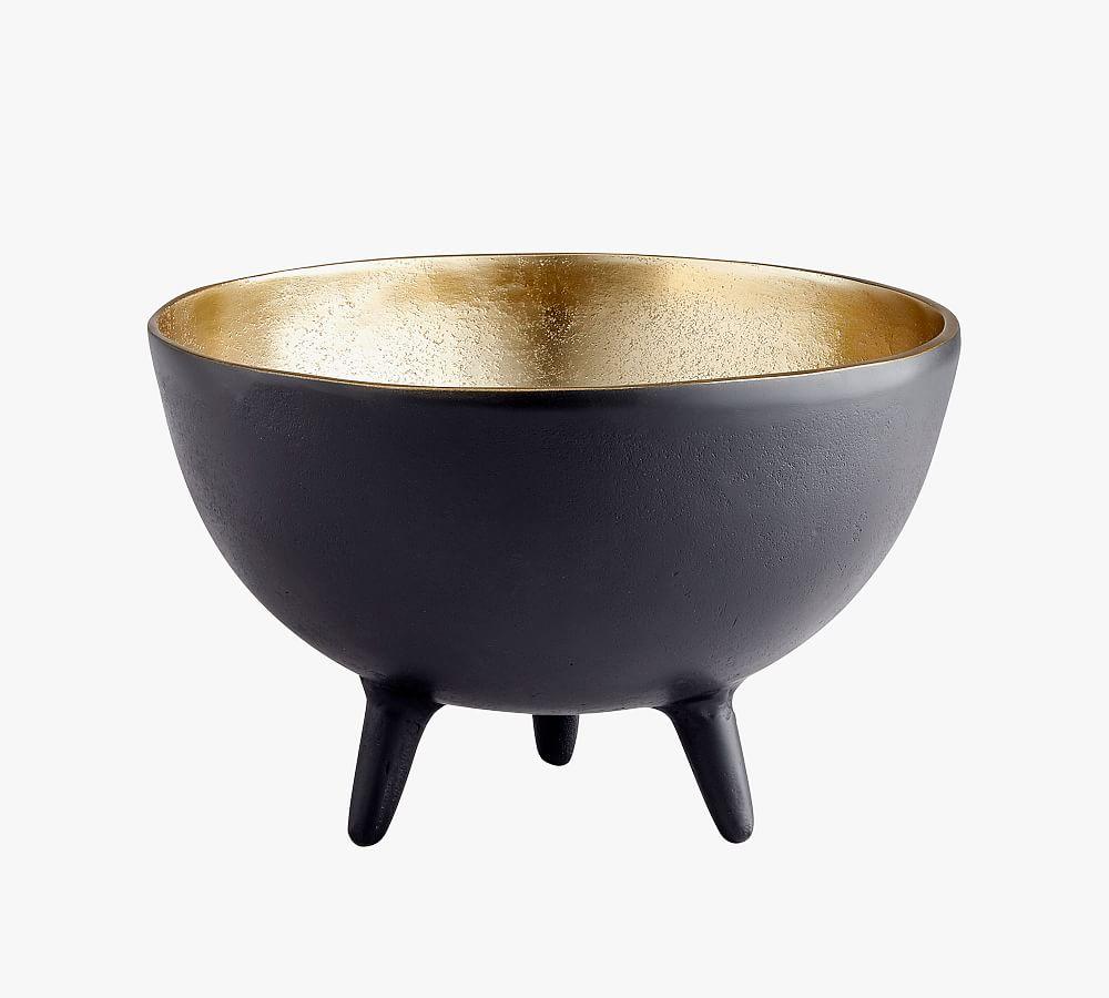 Footed Brass/Black Bowl