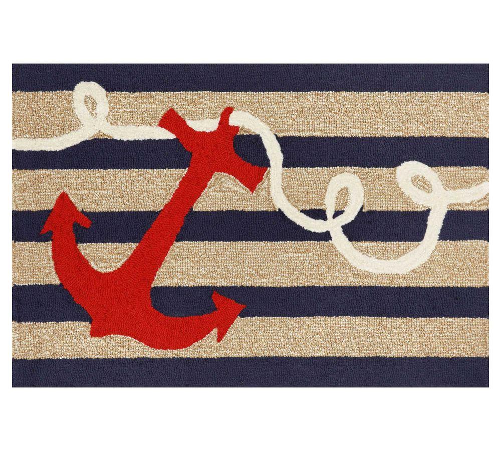 Liora Manne Frontporch Anchor Indoor/Outdoor Rug Navy 2' x 3'