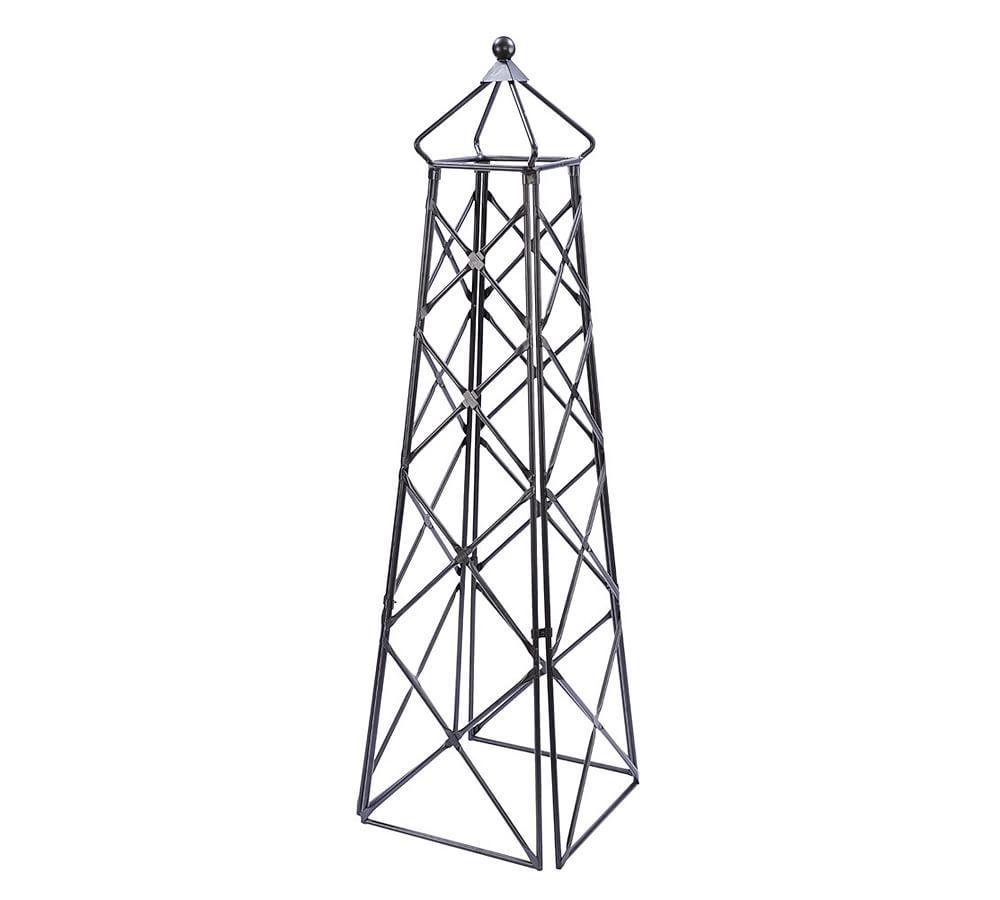 Enchanted Forest Graphite Steel Lattice Obelisk Trellis