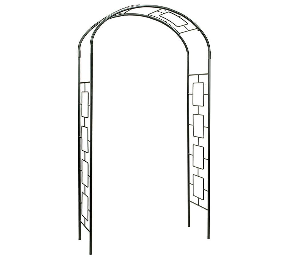 Elegant Graphite Iron Garden Arbor - 22"x98"x52"