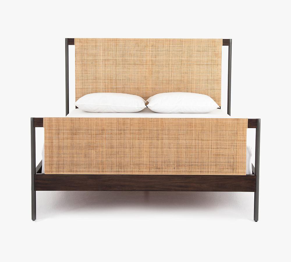 Callahan King-Sized Platform Bed with Woven Cane Headboard